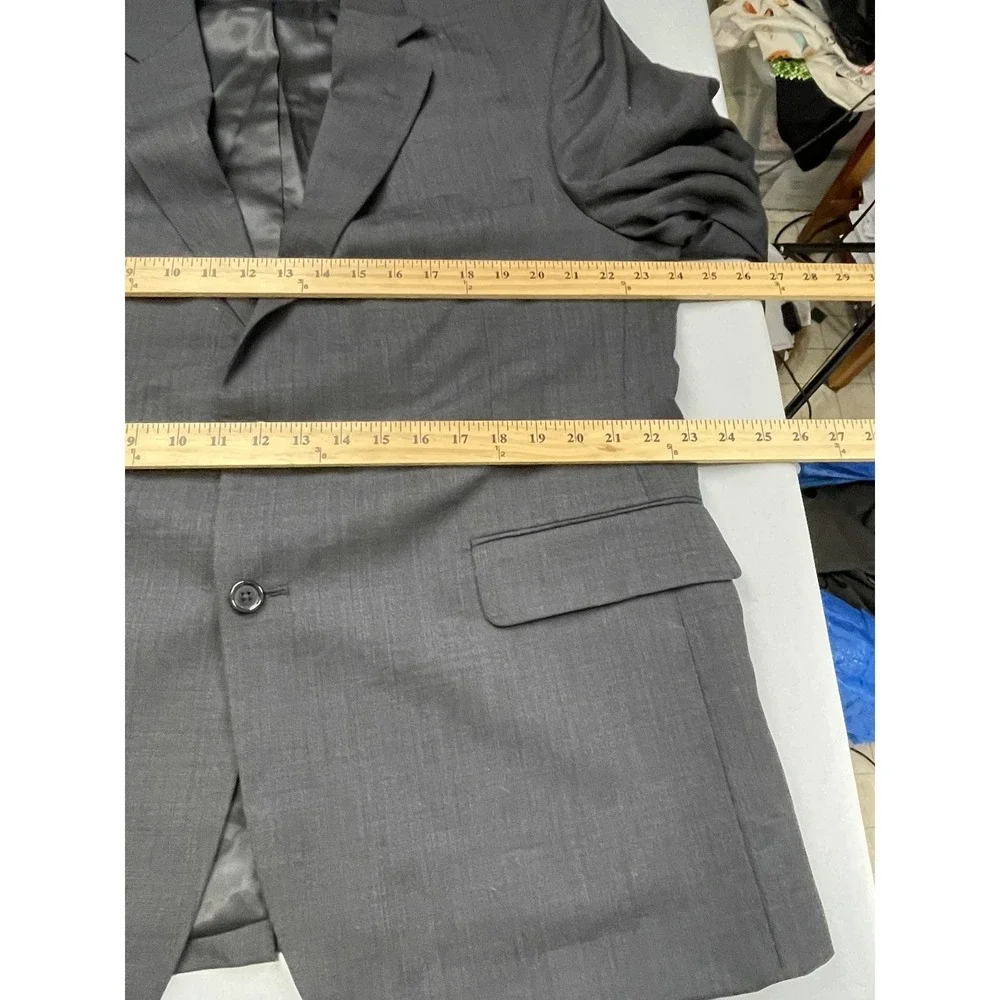 Men's Jos A Bank‎ 100% Wool Suit Jacket 46S Pants 35x29 Gray